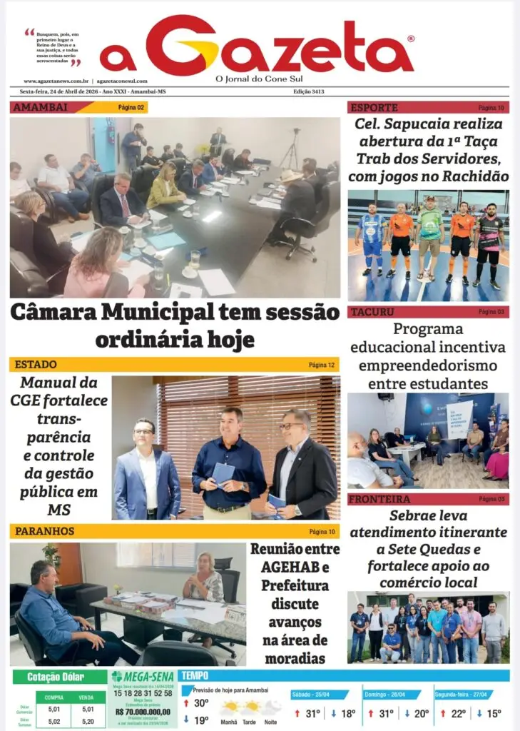 Jornal A Gazeta – Edição de 24 de abril de 2026