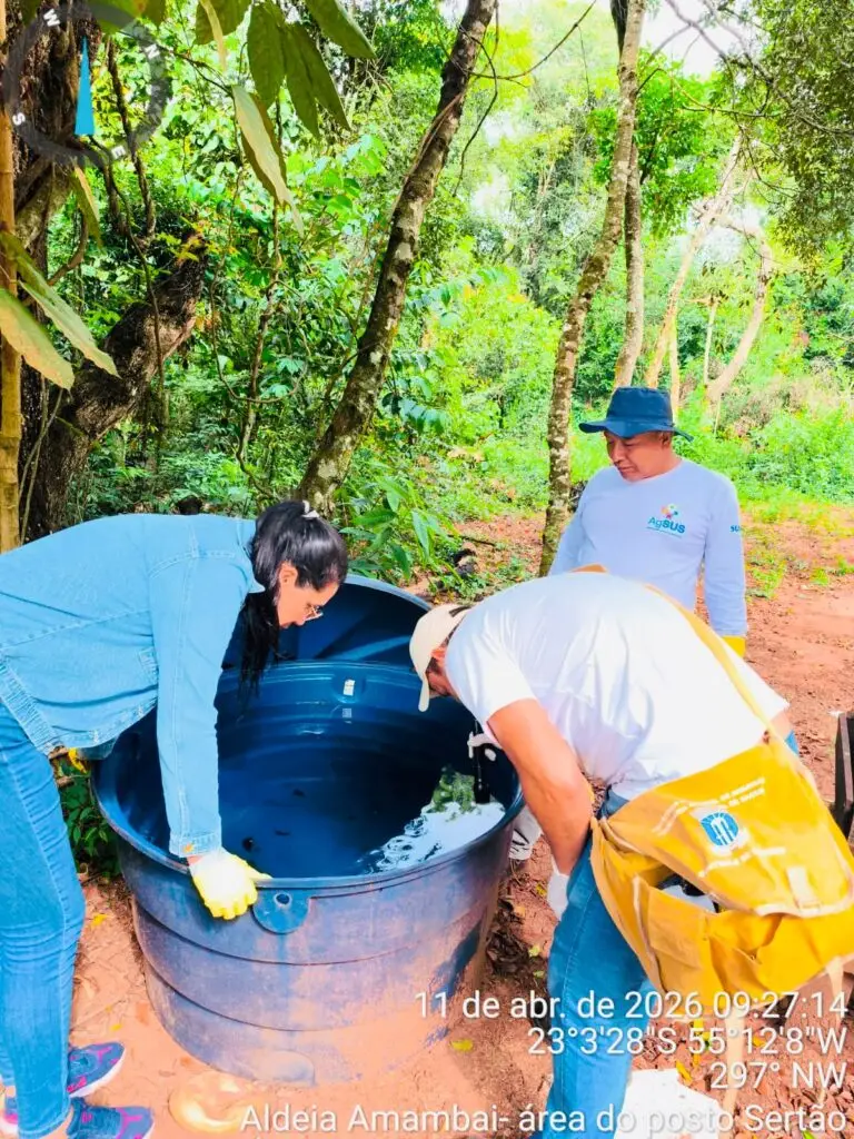 Ação conjunta mobiliza comunidade indígena no combate à dengue em Amambai