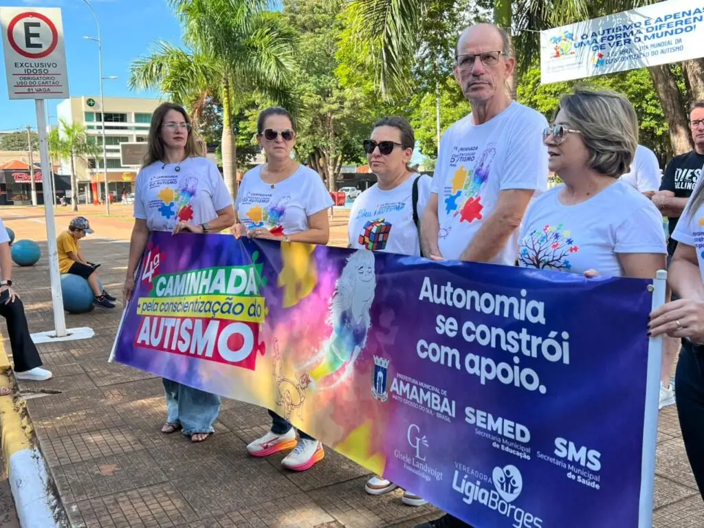 4ª Caminhada de Conscientização do Autismo mobiliza comunidade em ato de inclusão e respeito em Amambai