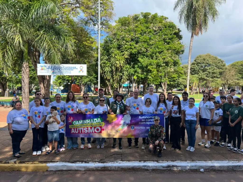 4ª Caminhada de Conscientização do Autismo mobiliza comunidade em ato de inclusão e respeito em Amambai