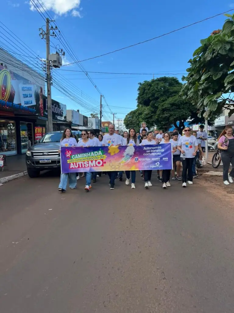4ª Caminhada de Conscientização do Autismo mobiliza comunidade em ato de inclusão e respeito em Amambai