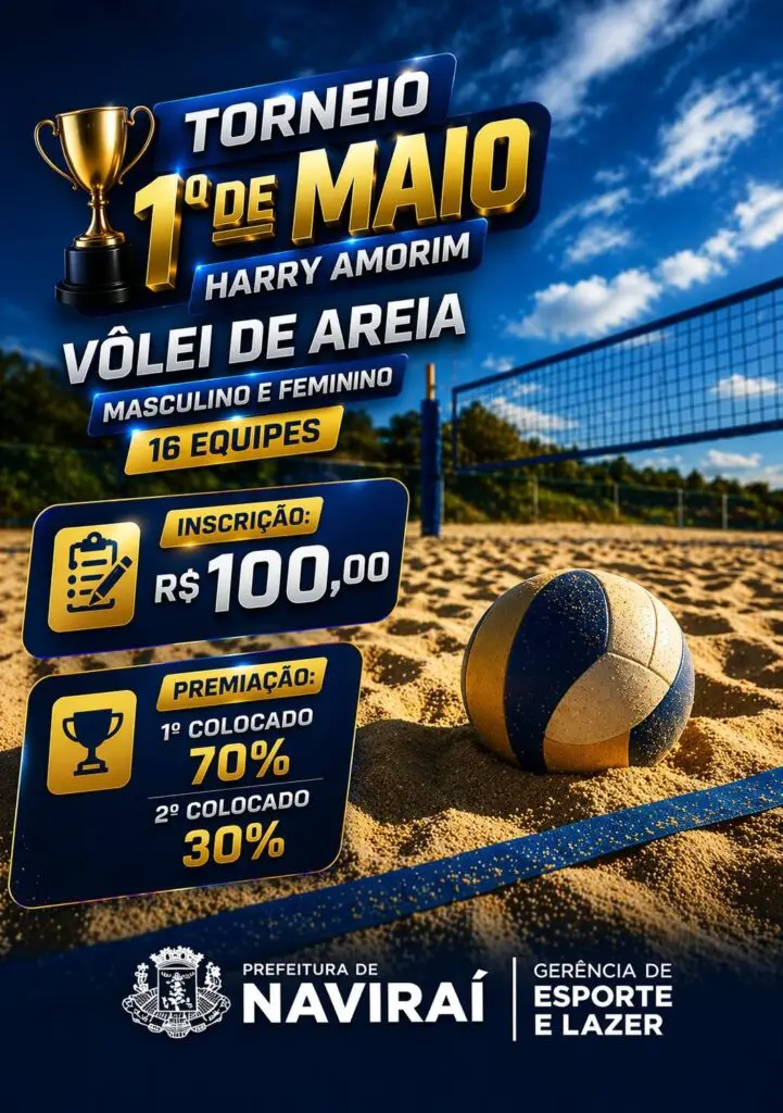 Naviraí promove torneios de vôlei de areia e futebol suíço "1º de Maio Harry Amorim" Naviraí promove torneios de vôlei de areia e futebol suíço "1º de Maio Harry Amorim"
