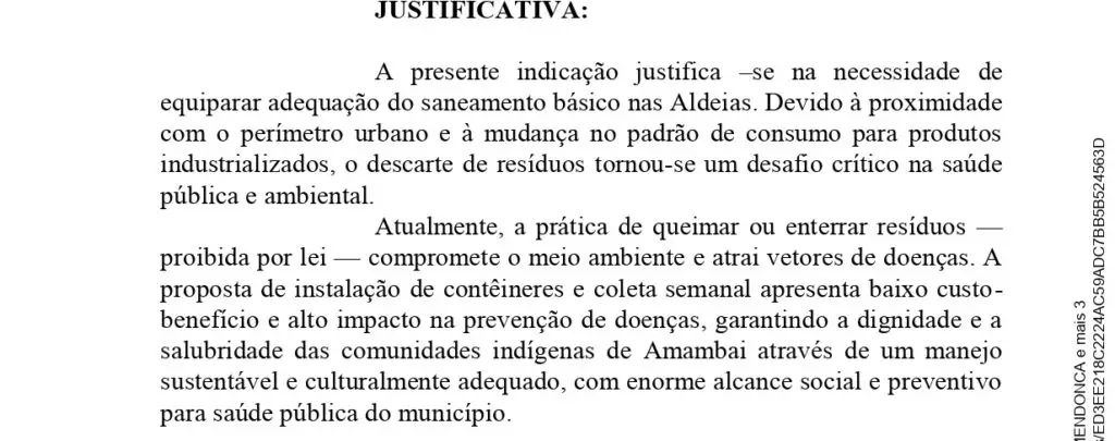 Após ouvir moradores vereadora Suzana pede coleta de lixo nas comunidades indígenas em Amambai Após ouvir moradores vereadora Suzana pede coleta de lixo nas comunidades indígenas em Amambai
