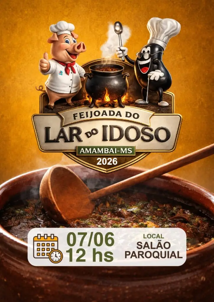 25ª Feijoada do Lar do Idoso acontece dia 7 de junho, em Amambai