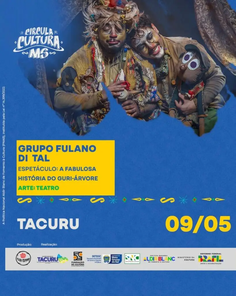 Projeto Circula Cultura MS chega a Tacuru com shows e apresentação teatral neste sábado (9)