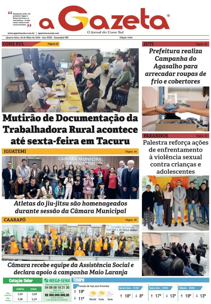 Jornal A Gazeta – Edição de 20 de maio de 2026