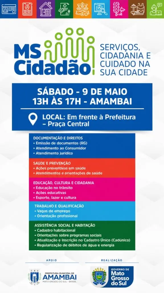 Amambai recebe ação “MS Cidadão” com diversos serviços gratuitos à população