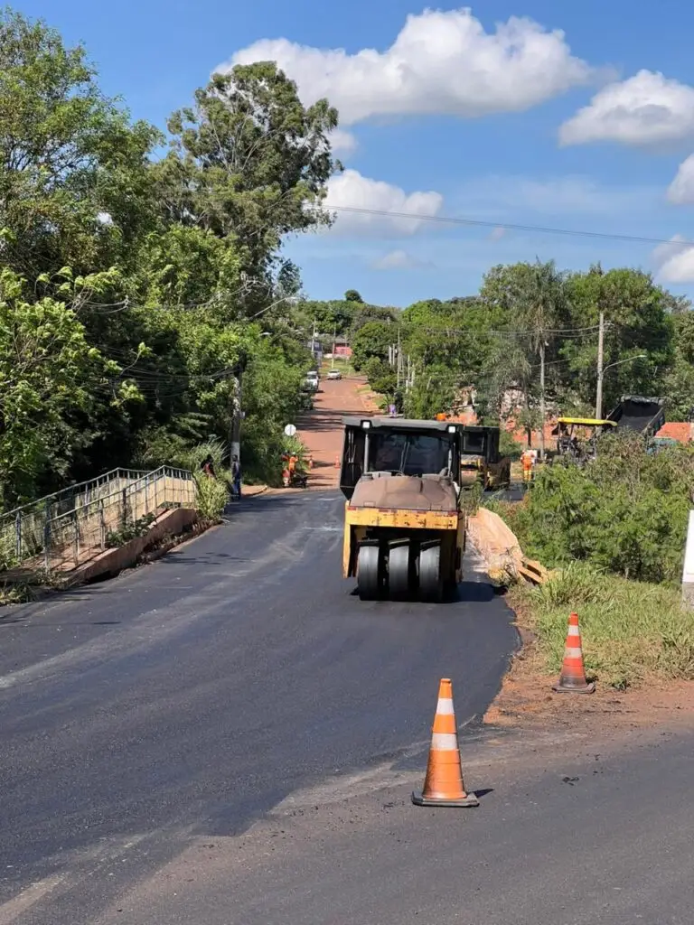 Recapeamento da MS-156 avança e reforça parceria entre Prefeitura de Amambai e Governo do Estado