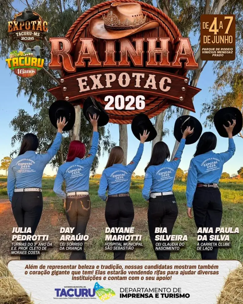 Concurso Rainha EXPOTAC 2026 une beleza, solidariedade e apoio a instituições de Tacuru Concurso Rainha EXPOTAC 2026 une beleza, solidariedade e apoio a instituições de Tacuru