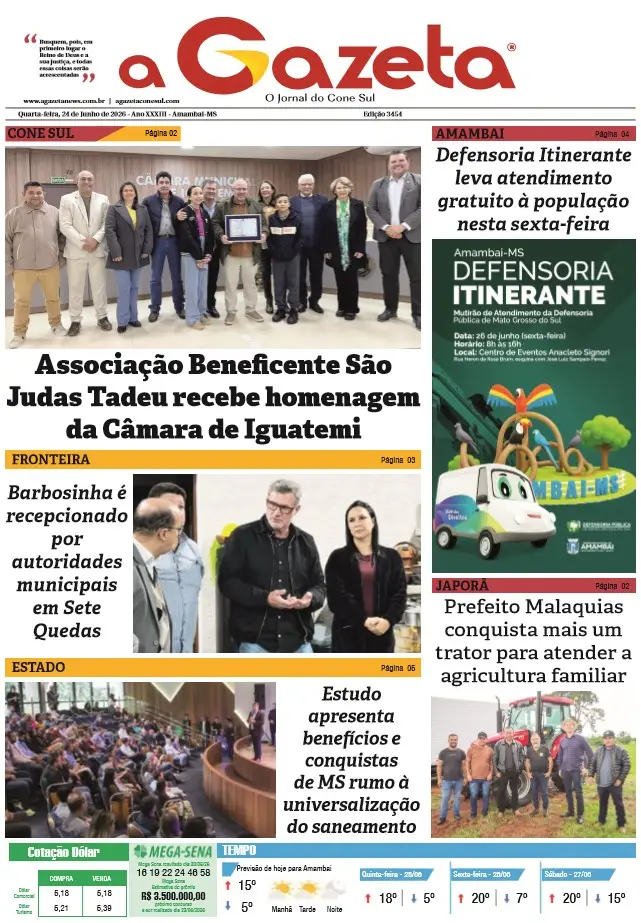 Jornal A Gazeta – Edição de 24 de junho de 2026