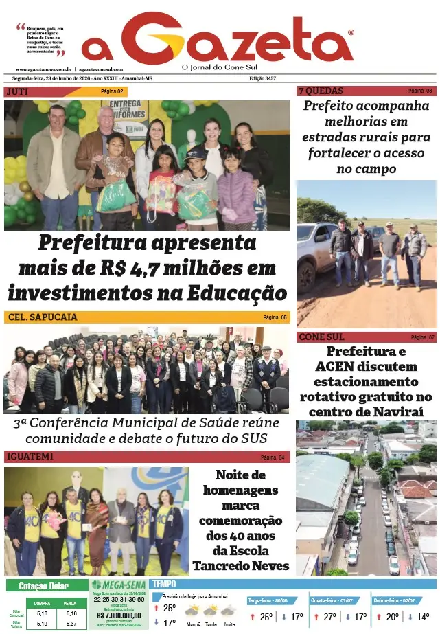 Jornal A Gazeta – Edição de 29 de junho de 2026