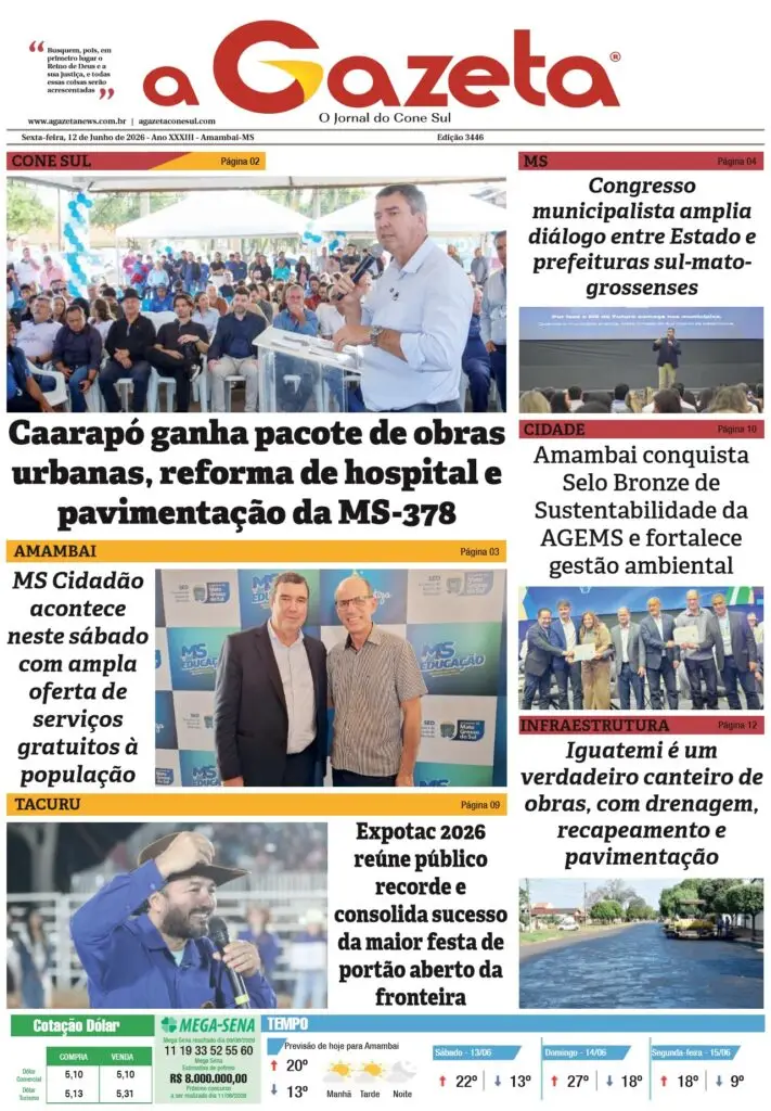 Jornal A Gazeta – Edição de 12 de junho de 2026