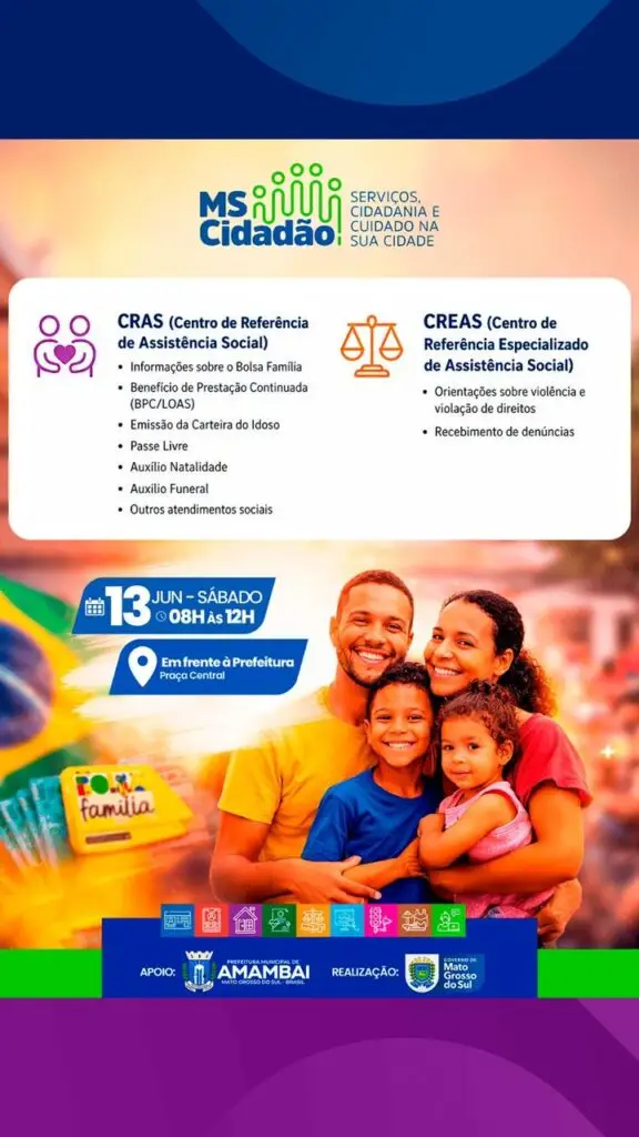 MS Cidadão acontece neste sábado (13) em Amambai com ampla oferta de serviços gratuitos à população MS Cidadão acontece neste sábado (13) em Amambai com ampla oferta de serviços gratuitos à população