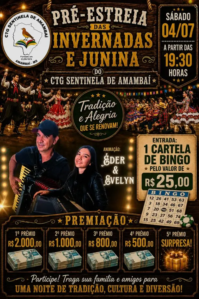 CTG Sentinela de Amambai realiza Pré-estreia das Invernadas e Junina no dia 4 de julho