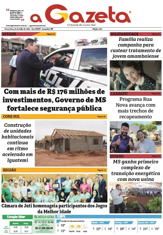 Jornal A Gazeta – Edição de 03 de julho de 2026