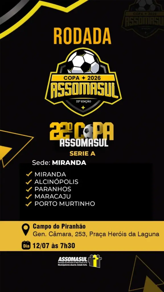 Paranhos volta à campo neste domingo pela Copa Assomasul de Futebol 2026