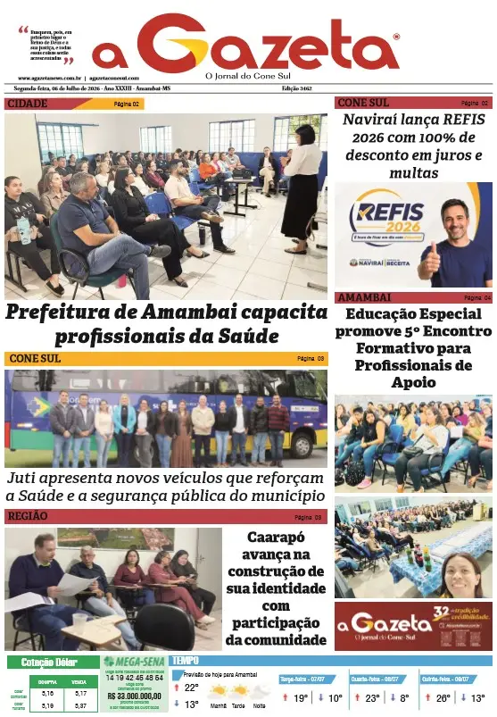 Jornal A Gazeta – Edição de 06 de julho de 2026